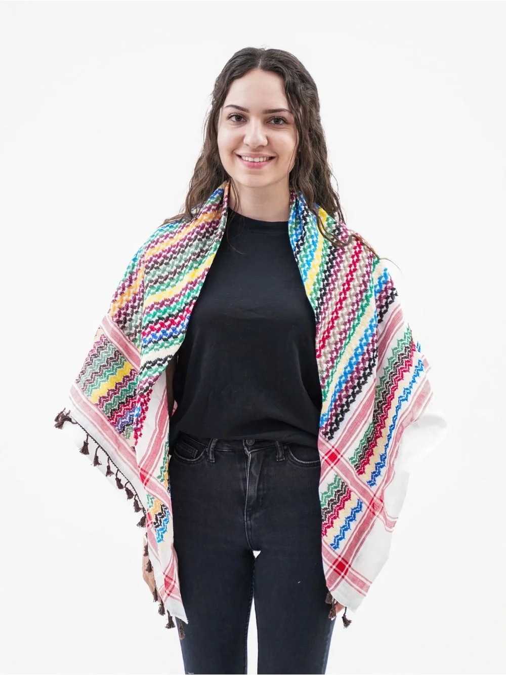 Rainbow Hirbawi Kufiya Keffiyeh - proceeds donated